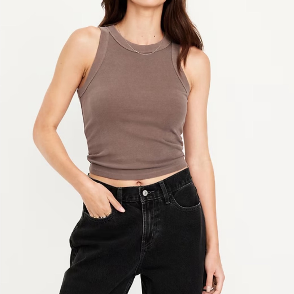 Old Navy Women's Snug Ribbed Tank - Earthen